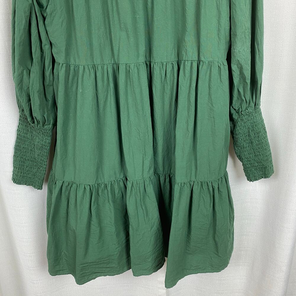 Pomander Place Tuckernuck Green Cotton Tiered Ceci Smocked Mini Dress Sz.S - Picture 12 of 15